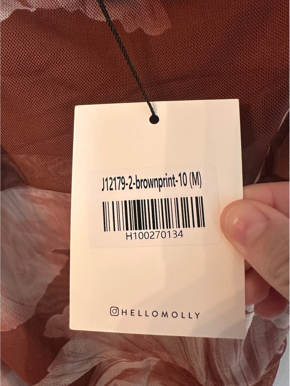 NWT Hello Molly “Palm Princess Mesh Maxi Dress” — Brown. - Picture 7 of 9